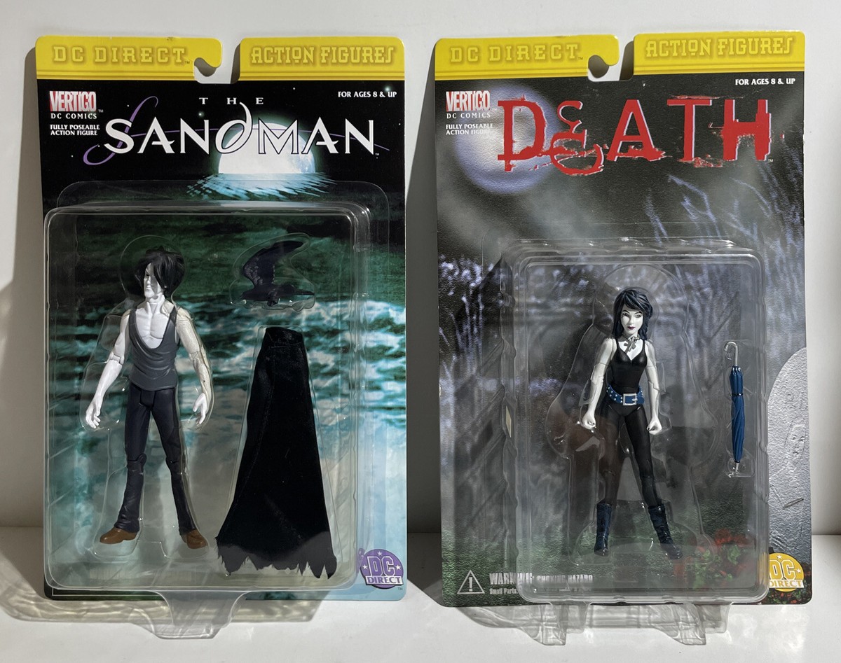 🔥DC DIRECT THE SANDMAN & DEATH ACTION FIGURES ~ RARE SET COMPLETE