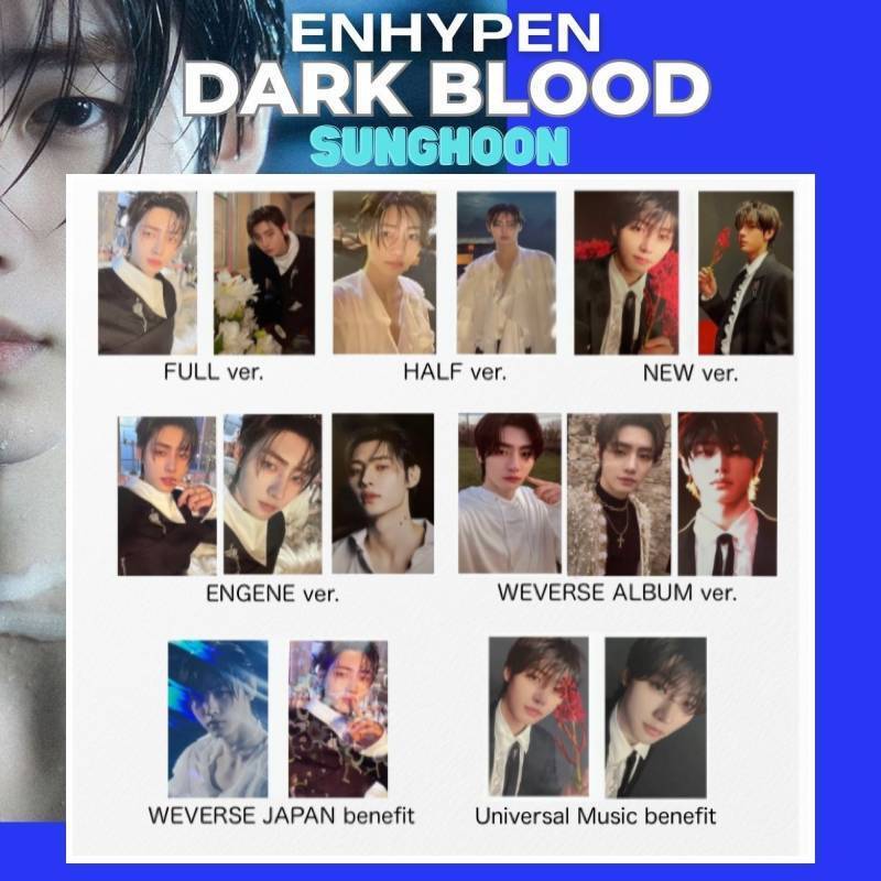 SUNGHOON ENHYPEN DARK BLOOD Photo Card Mini Album Full Harf New