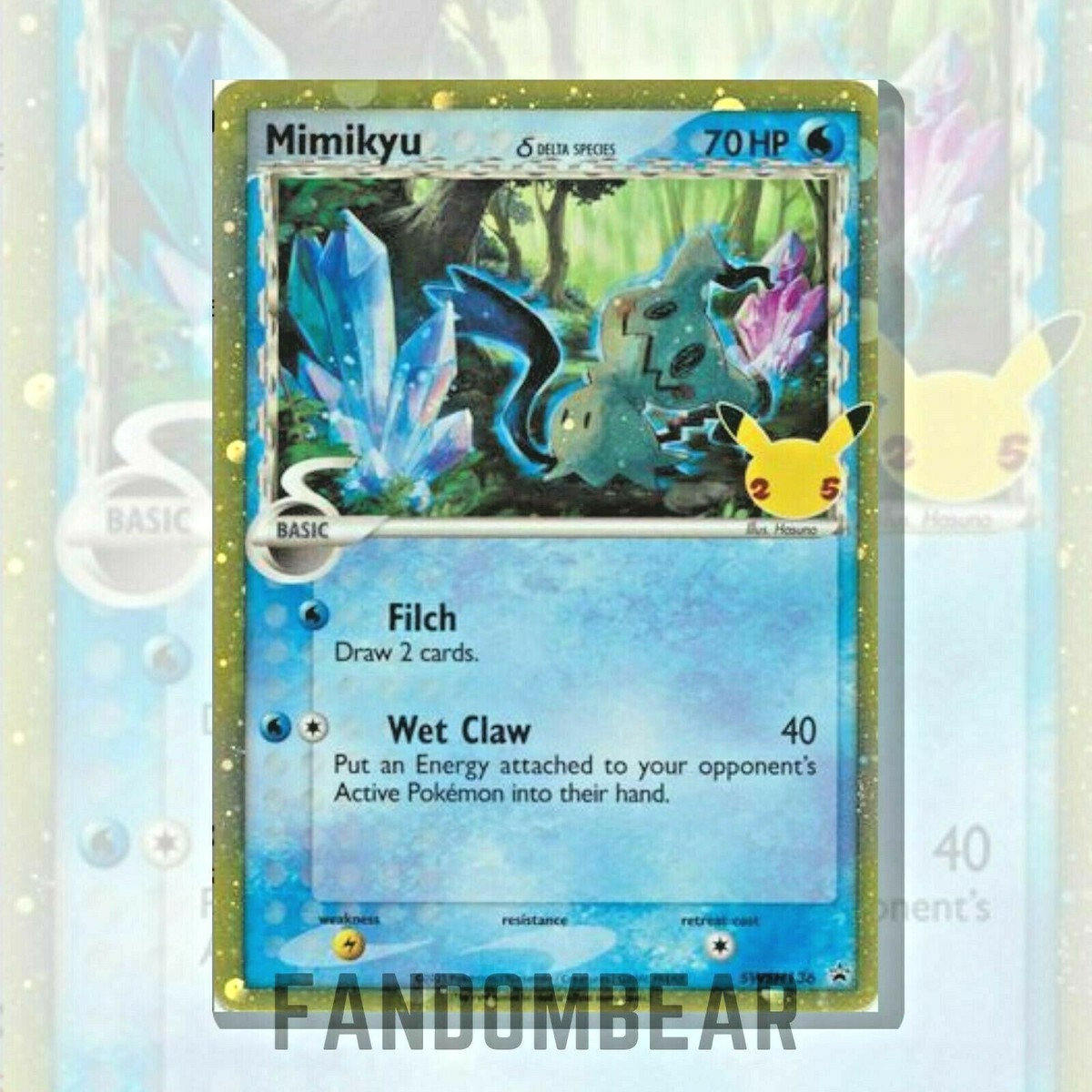 Mimikyu Delta Species BLACK STAR PROMO card COSMOS HOLO SWSH136