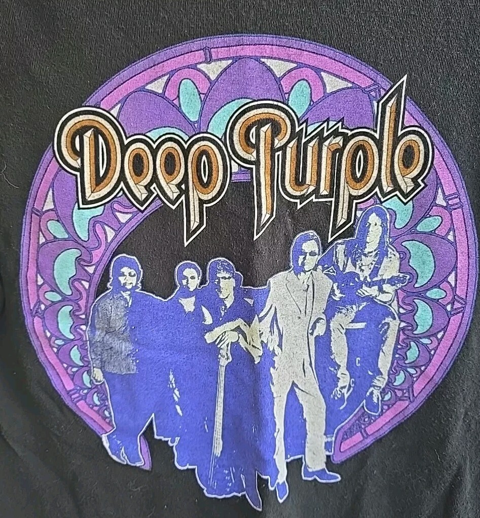 Vintage DEEP PURPLE Concert 90s Original Band Image T Shirt Size
