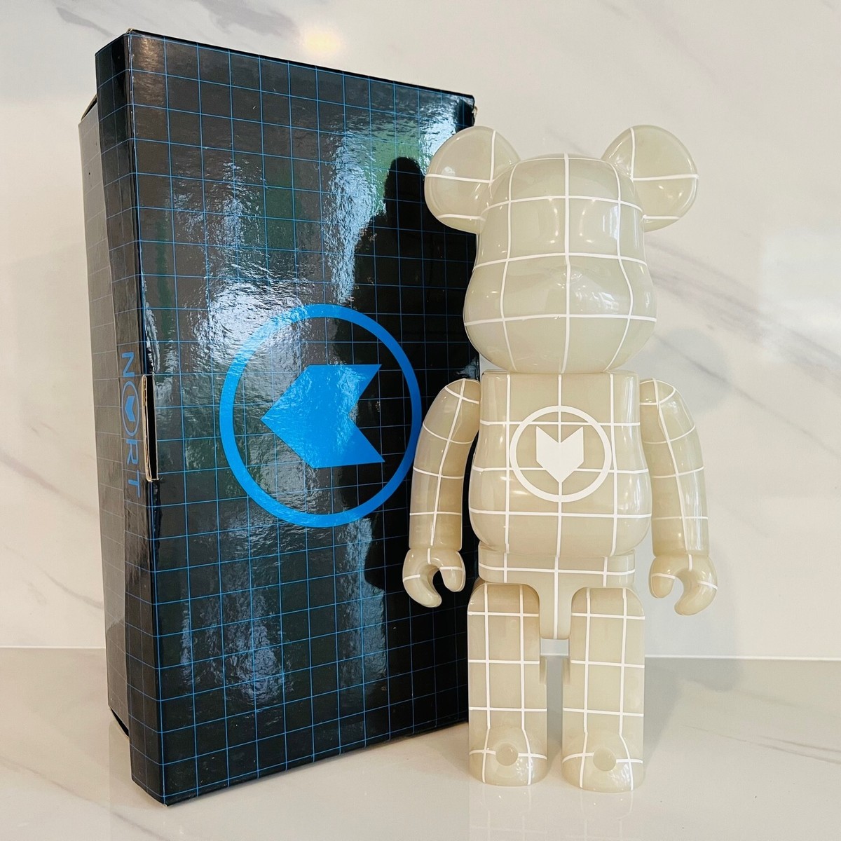 BEARBRICK 400% New in Box NORT STASH Rare Blue GID Glow in the