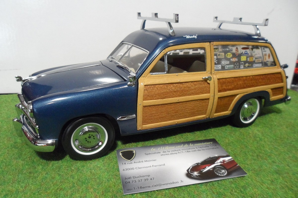 FORD WOODY STATION WAGON 1949 bleu au 1/18 MOTOR CITY CLASSICS