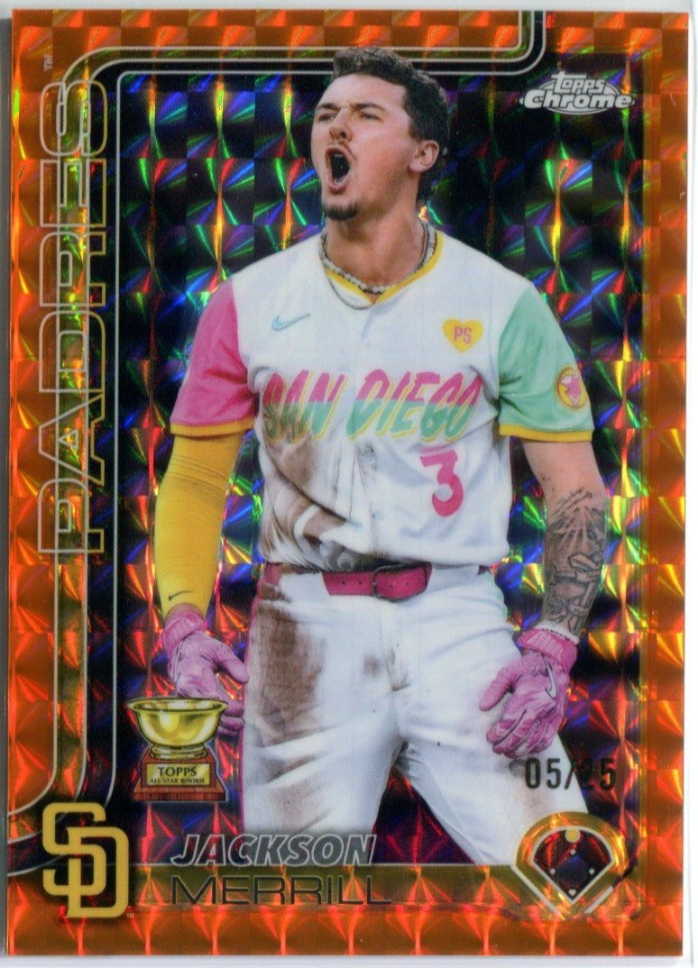 Jackson Merrill 2025 Topps Chrome #61 Orange Geometric Refractor
