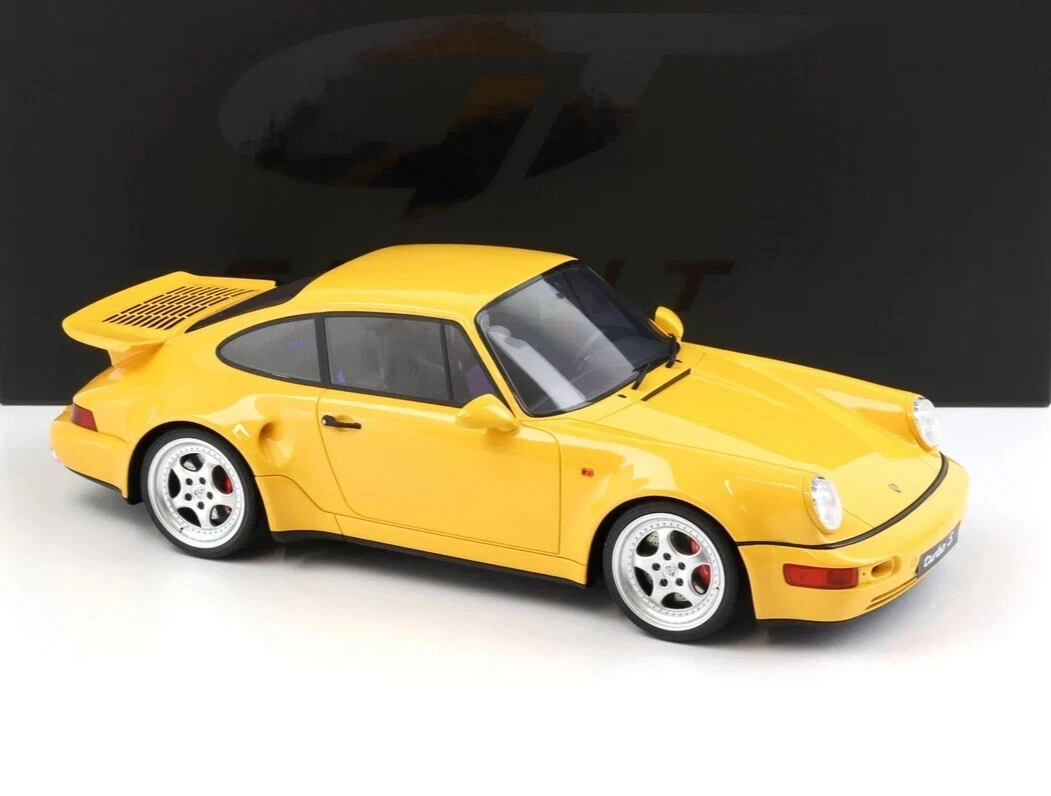 1/12 Porsche 911 964 Turbo S Lightweight 1993 Yellow Model by GT