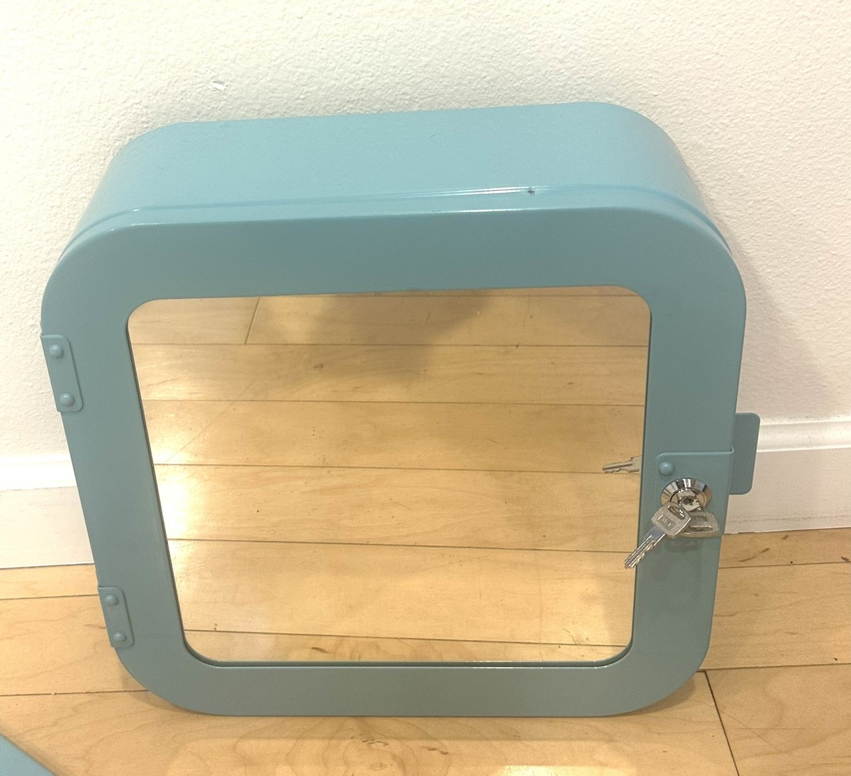 Retired IKEA Gunnern Metal Turquoise Emergency Medicine Cabinet w
