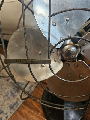 Vintage Hunter Zephair Type C-12 Fan- Works -1940s Industrial Deco