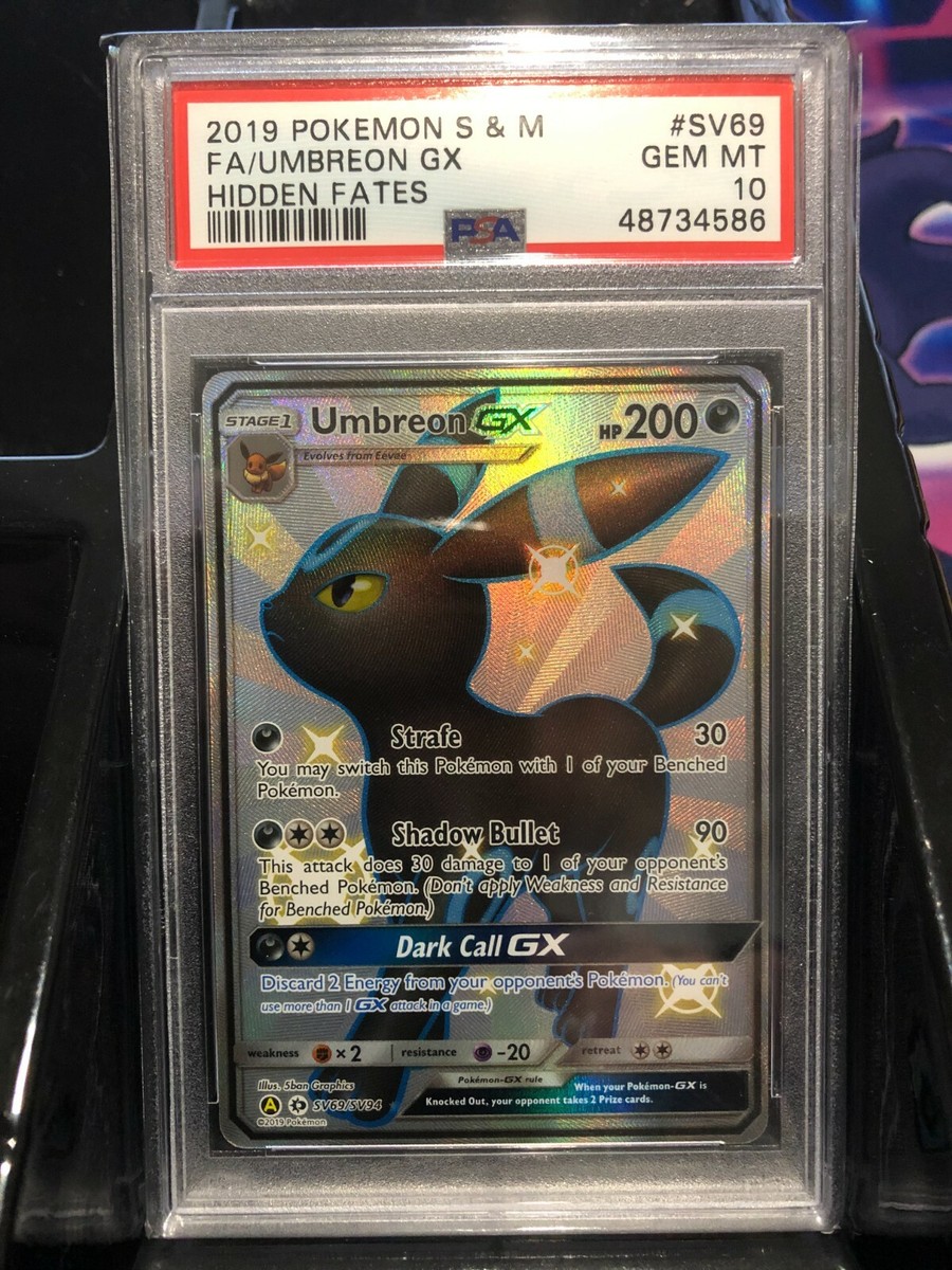 PSA 10 GEM MT - UMBREON GX Card SV69/SV94 Pokemon TCG Hidden Fates
