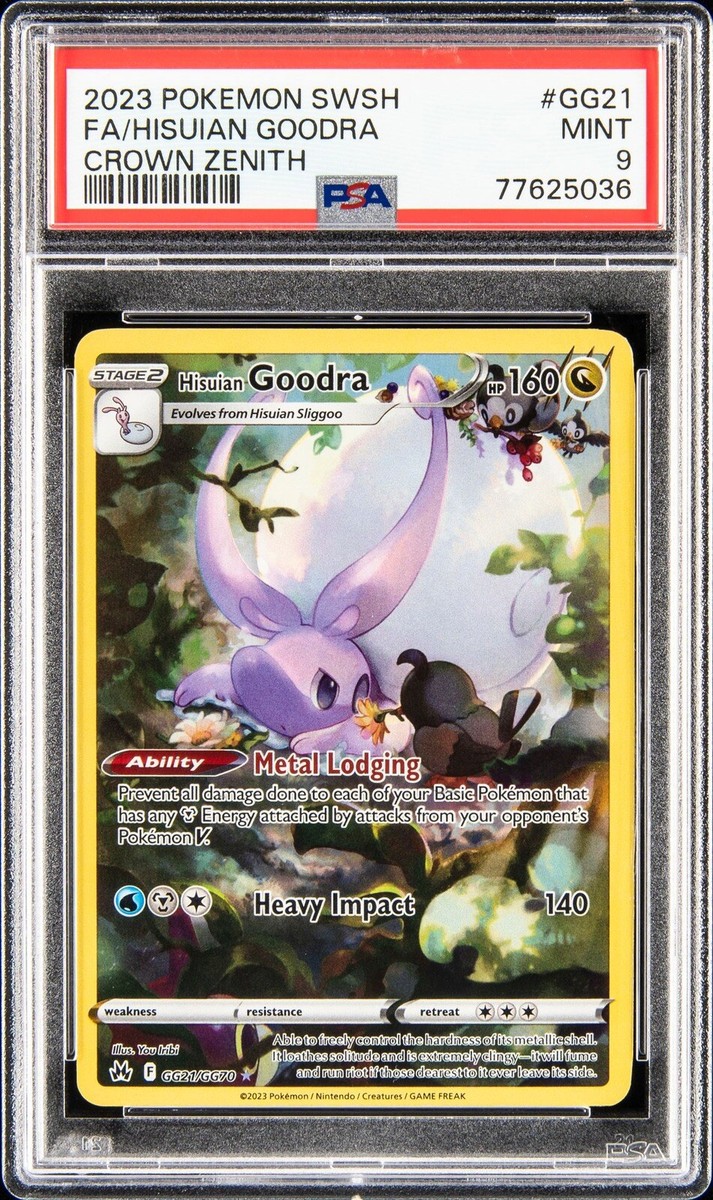 PSA 9 Mint 2023 Pokemon Crown Zenith Hisuian Goodra Full Art GG21