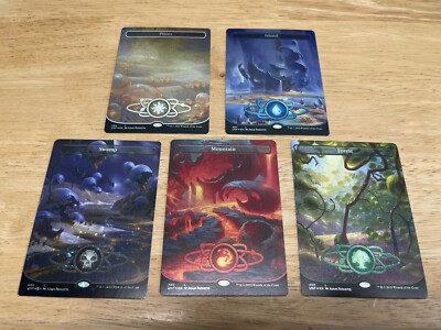 MAGIC MTG UNFINITY BORDERLESS PLANETARY GALAXY FOIL BASIC LAND SET