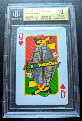 BGS 10 Mario Pikachu Playing Card Pokémon Center Queen 2016 PSA | eBay