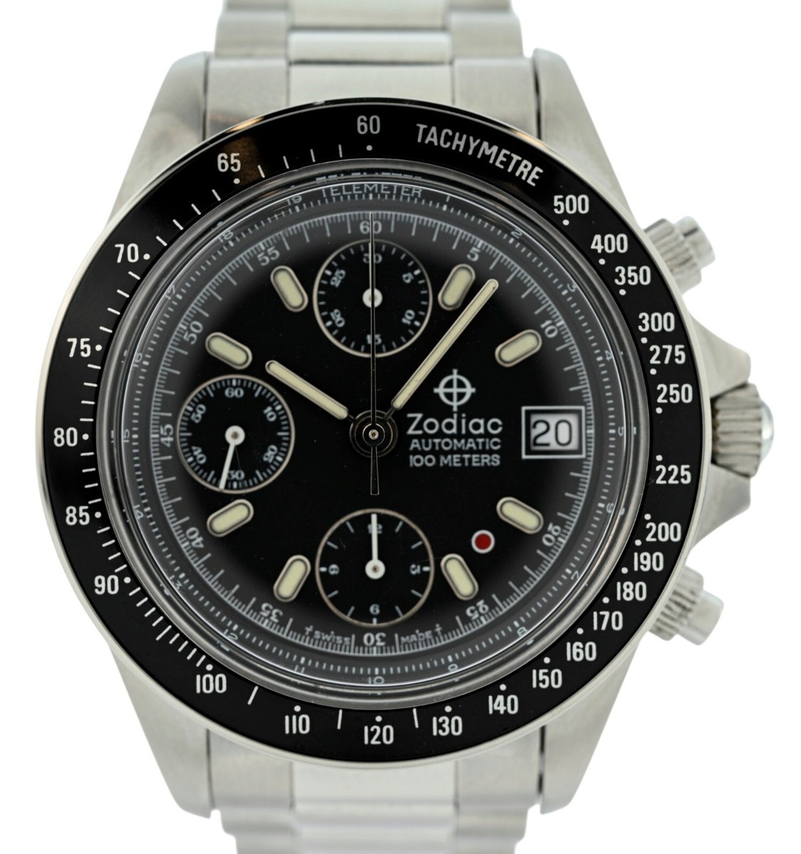 Zodiac 40mm Men's Red Dot Chronograph Valjoux 7750 Automatic Watch