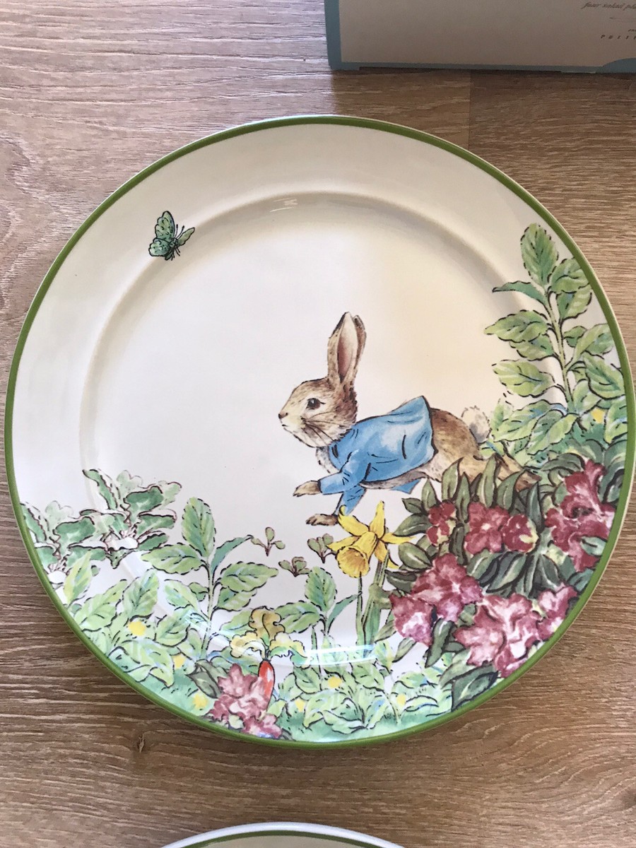 Pottery Barn Set of 4 Peter Rabbit Garden Salad Plate Easter