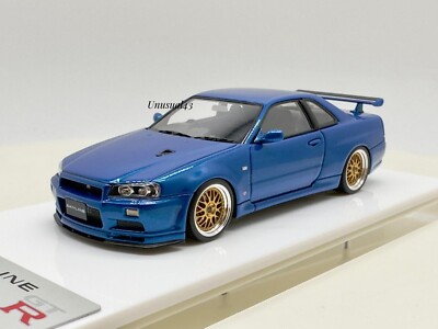 1/43 Make Up Nissan Skyline R34 GTR V-Spec ll Bayside Blue with
