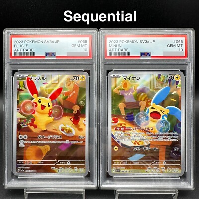 PSA 10 Plusle 065/062 Minun 066/062 AR sv3a SEQ Set Pokemon Cards