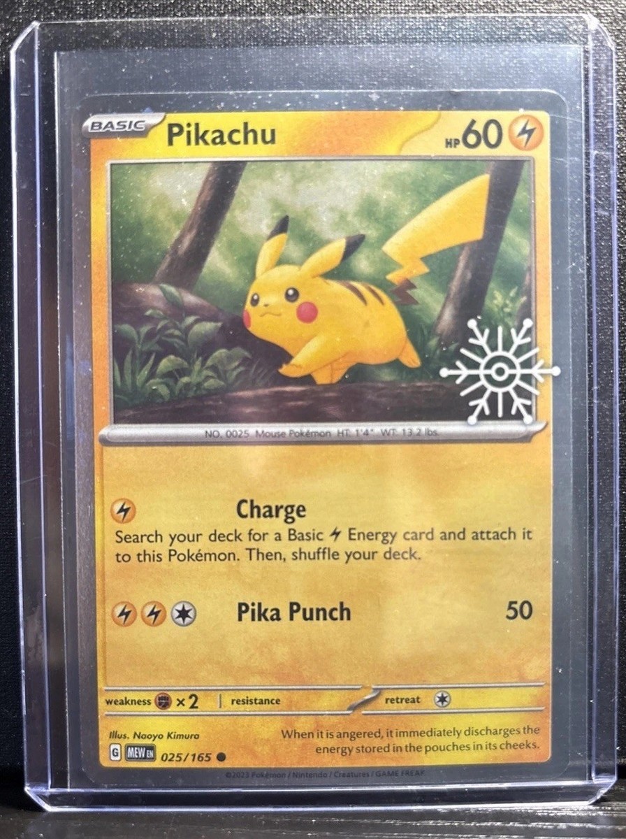 Pikachu 025/165 Pokemon Holiday Calendar Snowflake Stamped Holo | eBay