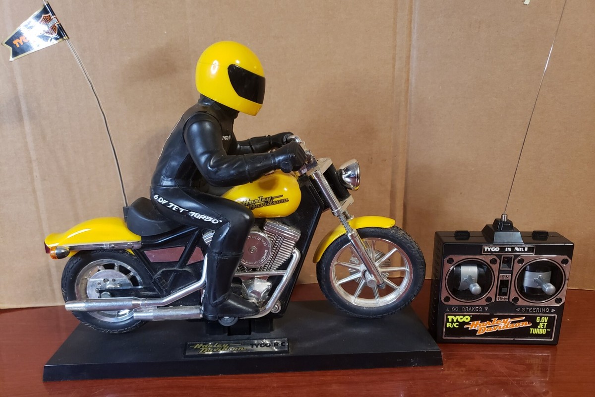 VTG Tyco R/C Harley Davidson Motorcycle Yellow 6.0V Jet Turbo w