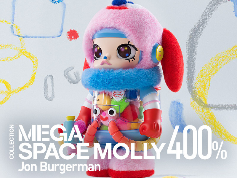 POP MART MEGA SPACE MOLLY 400% Jon Burgerman FIGURE TOY NEW FROM