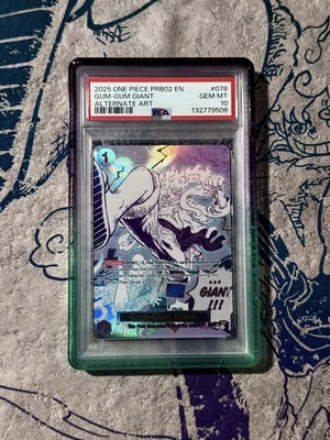 PSA 10 One Piece English PRB02 Gum-Gum Giant Alternate Art OP09