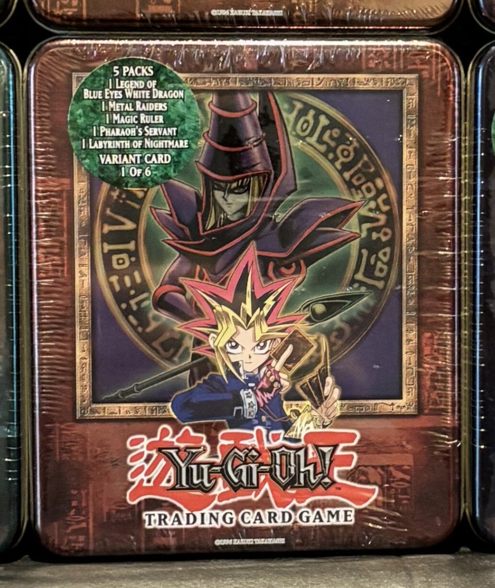 YUGIOH 2003 COLLECTOR 6 TINS SET, EACH TIN; 5 PCKS +1 VAR. CARD