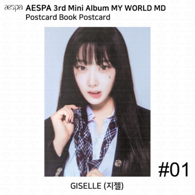 Aespa Official MD MY WORLD Epoxy Sticker Postcard Book KARINA