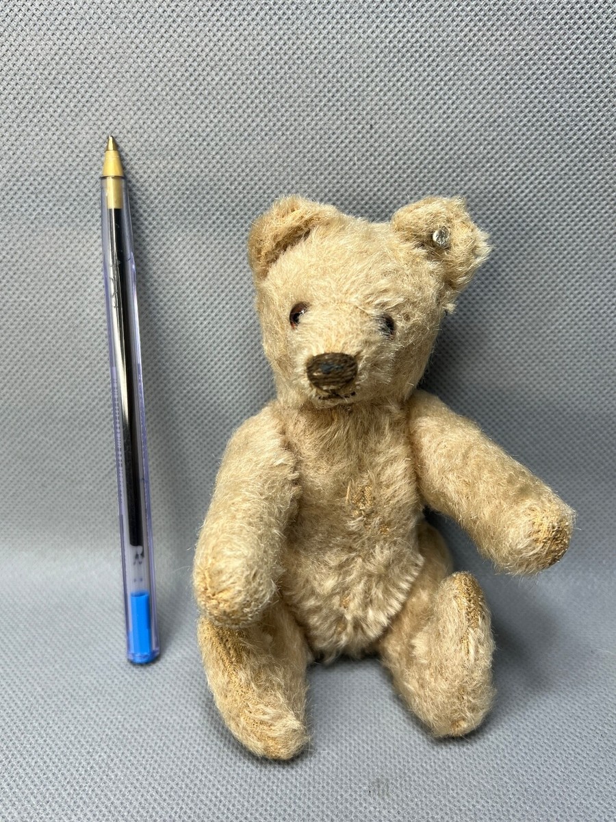 Antique German Steiff 15cm Teddy Bear Straw-stuffed Mohair Jointed