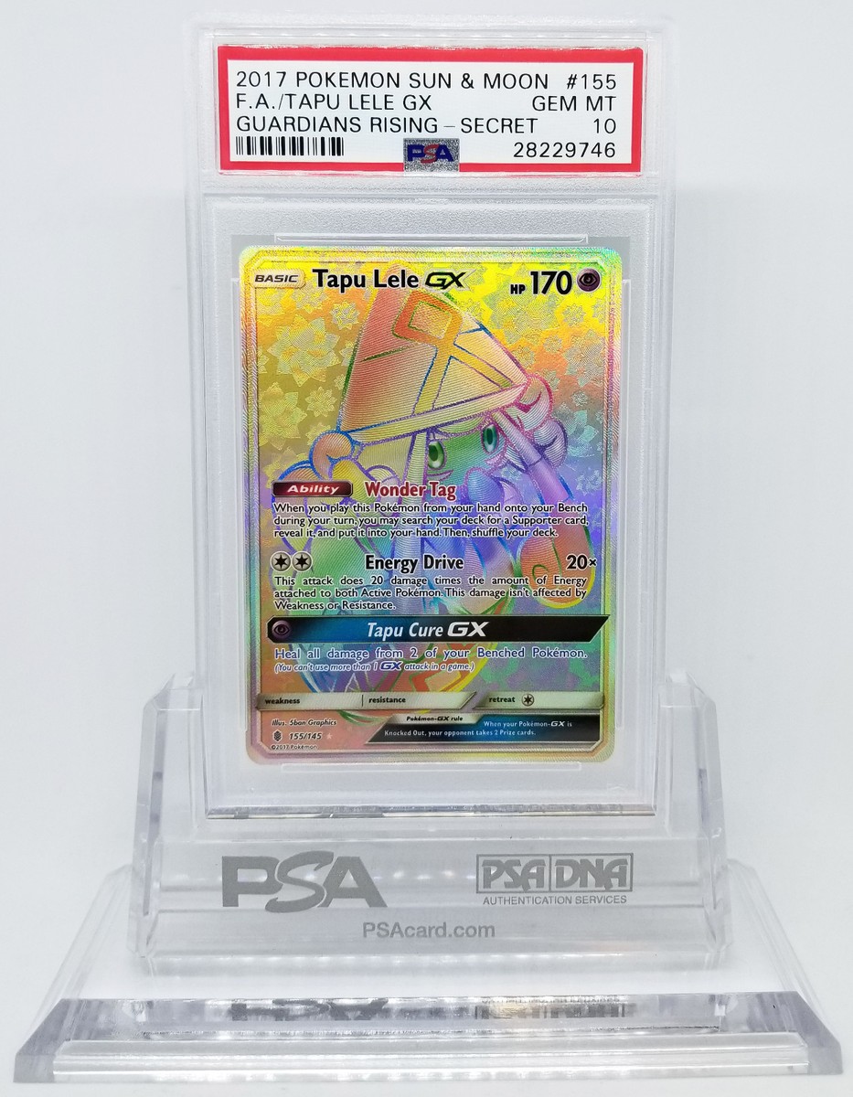 Pokemon GUARDIANS RISING TAPU LELE GX 155/145 SECRET PSA 10 GEM