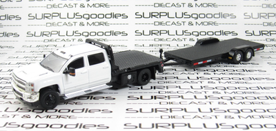 Greenlight White 2018 CHEVROLET SILVERADO 3500 Flatbed Dually w