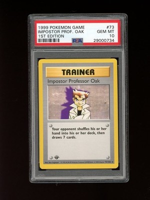 Pokemon PSA 10 GEM MINT Imposter Professor Oak 1st Edition Base