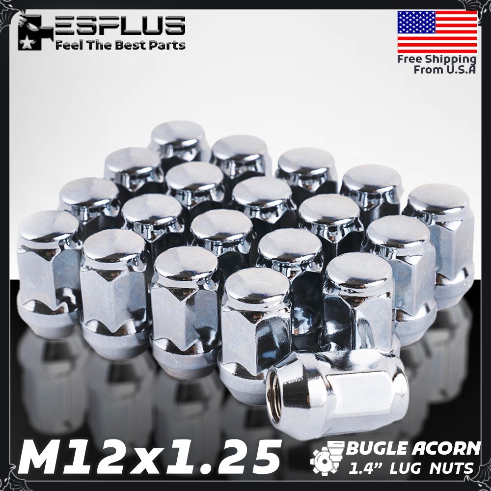 20 Pc Subaru Lug Nut M12x1.25 Chrome Fit Ascent/BRZ/Crosstrek