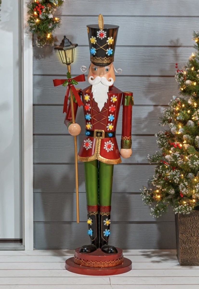 Life-Sized 52.1” Metal Light Up Christmas Toy Soldier With 22 LED