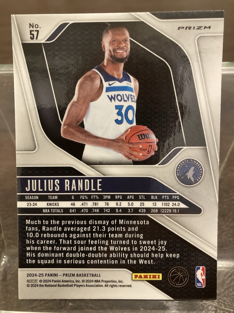 2024-25 Panini Prizm Julius Randle Silver Prizm #57 Timberwolves