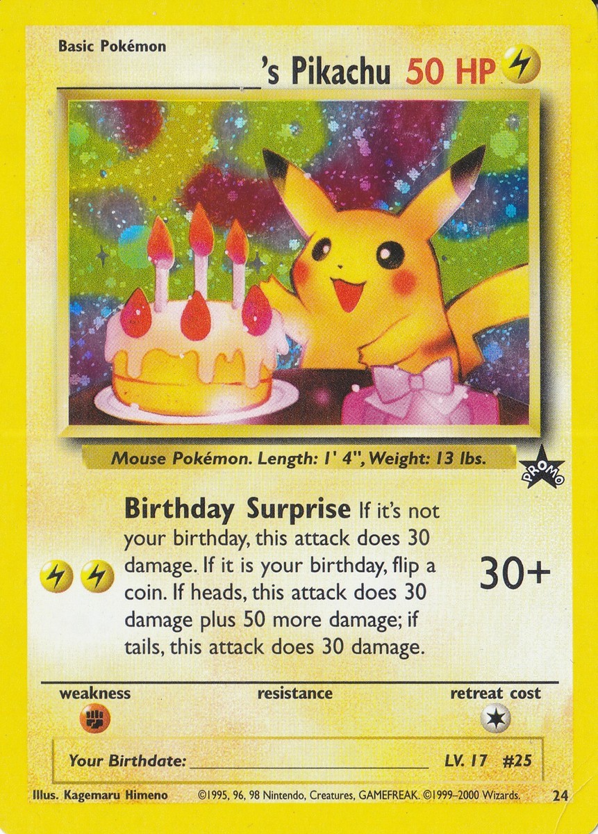 Happy Birthday Pikachu Holo 24 Promo card | eBay