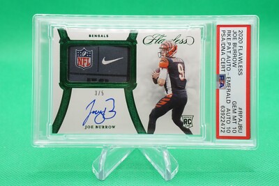 2020 Flawless Rookie Patch Auto Emerald SSP /5 Joe Burrow RPA PSA