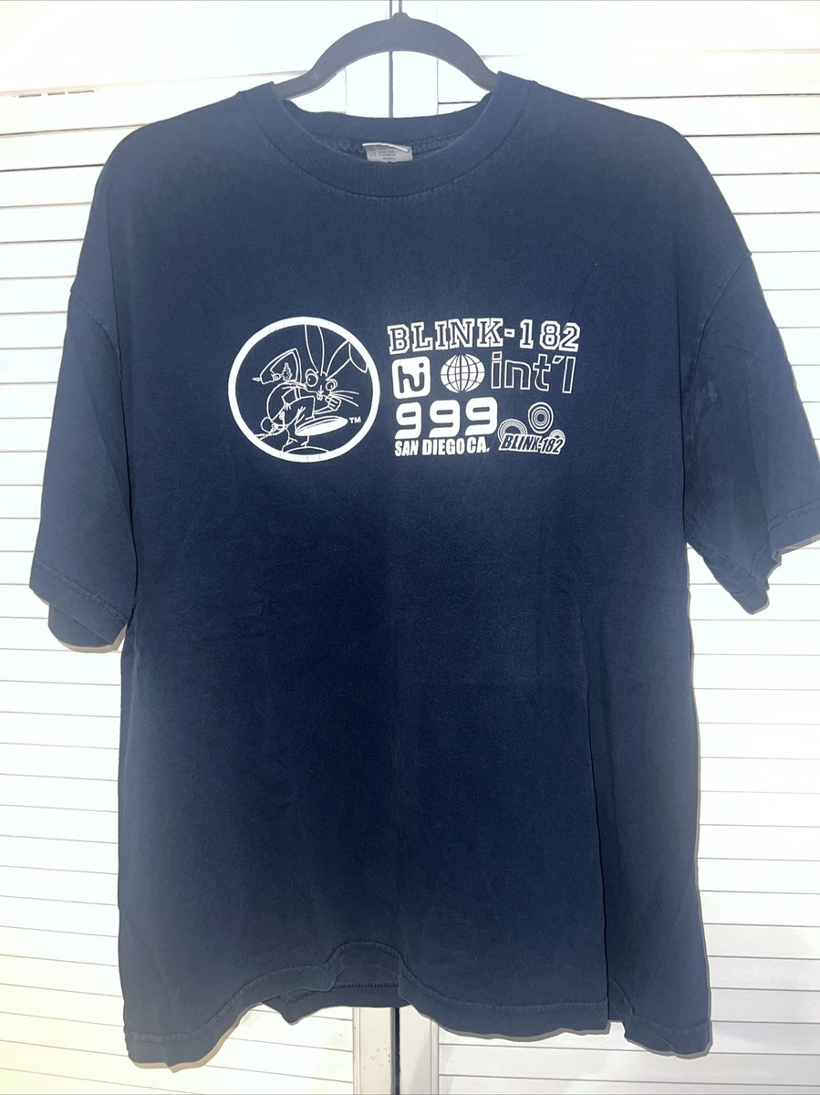Vintage Blink 182 Hurley T Shirt Tour Fan Club Tee 999 XL 90s Rare