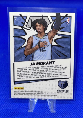 JA MORANT 2020-21 Panini Donruss Optic #3 MY HOUSE! Memphis