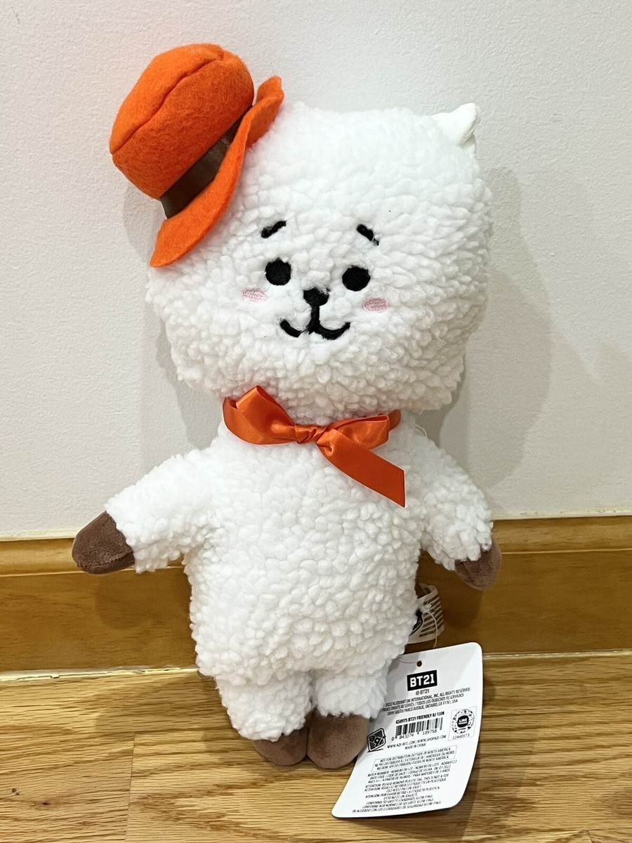 BT21 Line Friends Friendly RJ Jin Alpaca Orange Hat 13” Plush BTS