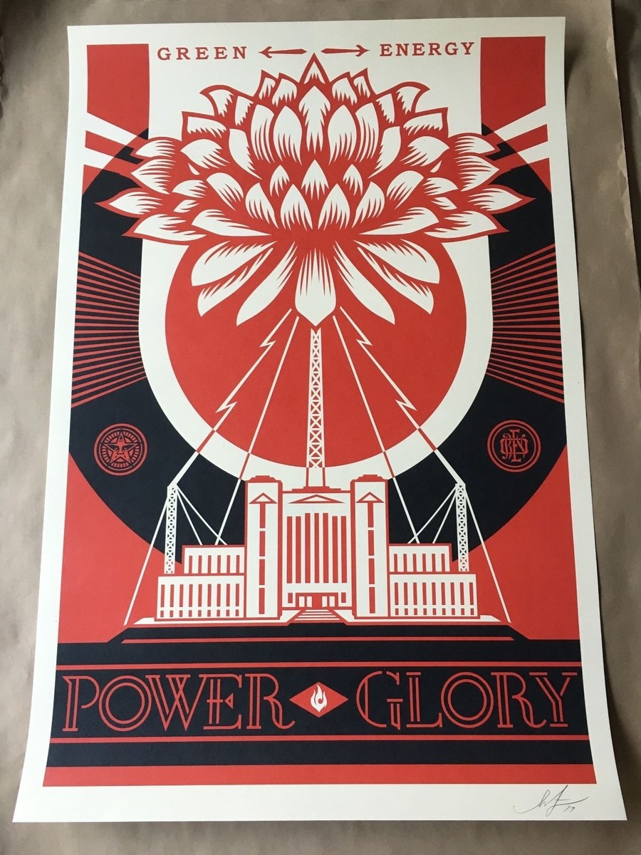 Obey- Green Power Signed Offset Poster by Shepard Fairey | eBay