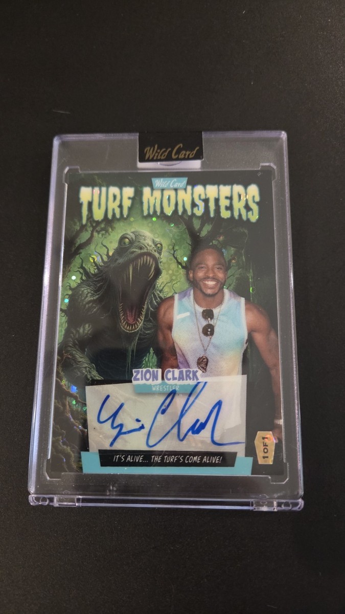 Zion Clark 1/1 Auto Turf Monsters Haunted Hits Multi Sport Wild