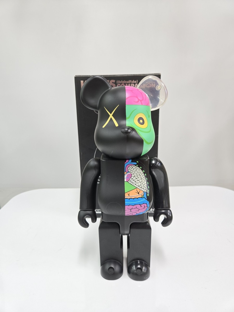 KAWS x Bearbrick Black Dissected 400% Companion Vinyl Figure