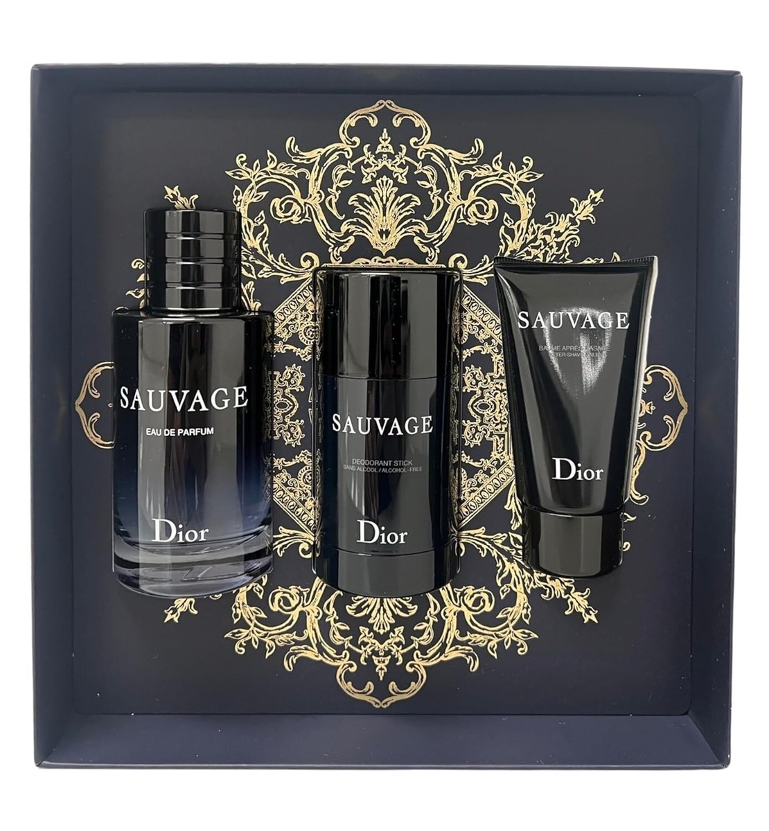 Christian Dior Sauvage For Men EDP 3-Piece Gift Set 3.4EDP 2.6