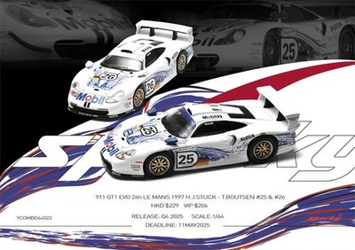 Sparky 1:64 911 GT1 EVO 24h LE MANS 1997 H.J. #25 #26 two cars set