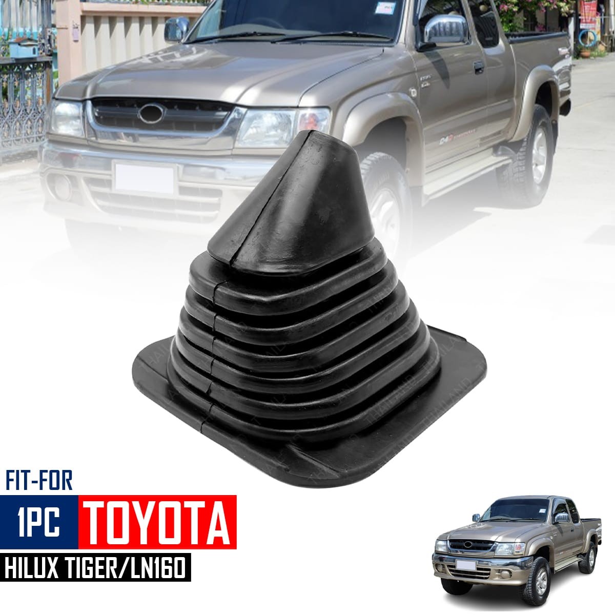 Gear Shift Boot Lever Cover Rubber Black For Toyota Hilux LN80