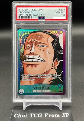 PSA 10 Crocodile OP01-062 Alt Art Leader Romance Dawn ONE PIECE