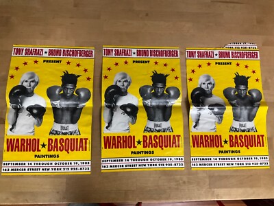 ANDY WARHOL JEAN MICHEL BASQUIAT RARE ORG 1985 LITHO PRINT POP ART
