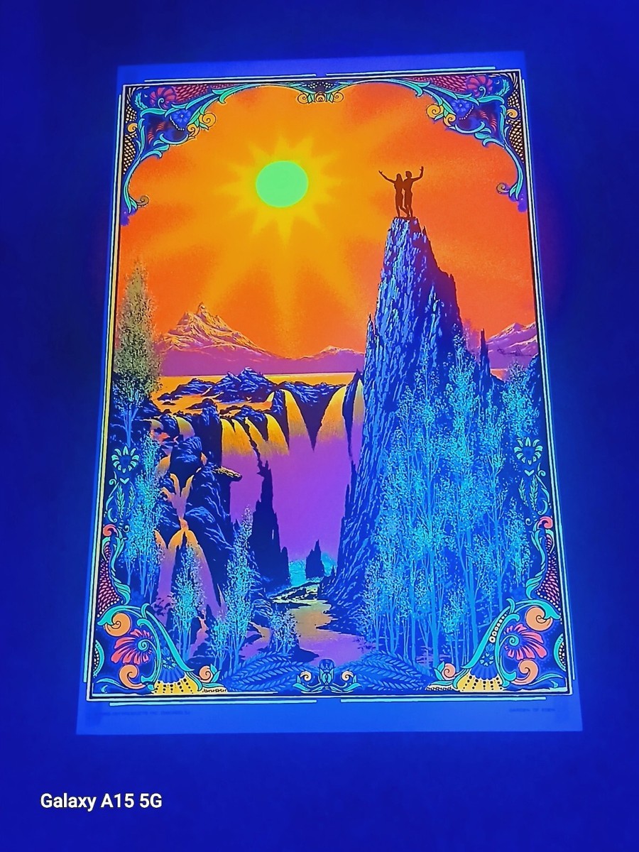 Vintage 1969 Original GARDEN OF EDEN Blacklight Poster Hip