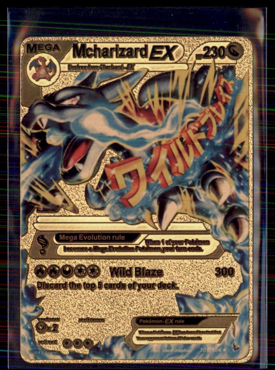 FAKE GOLD Custom Mega Charizard X EX Vinyl NM | eBay