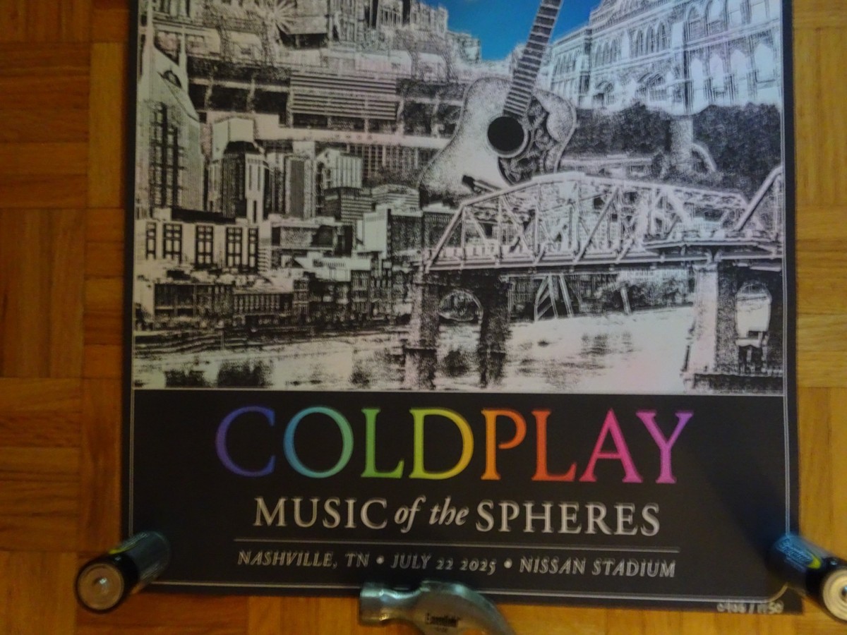 Authentic Coldplay Tour Poster Nashville Music of the Spheres 07