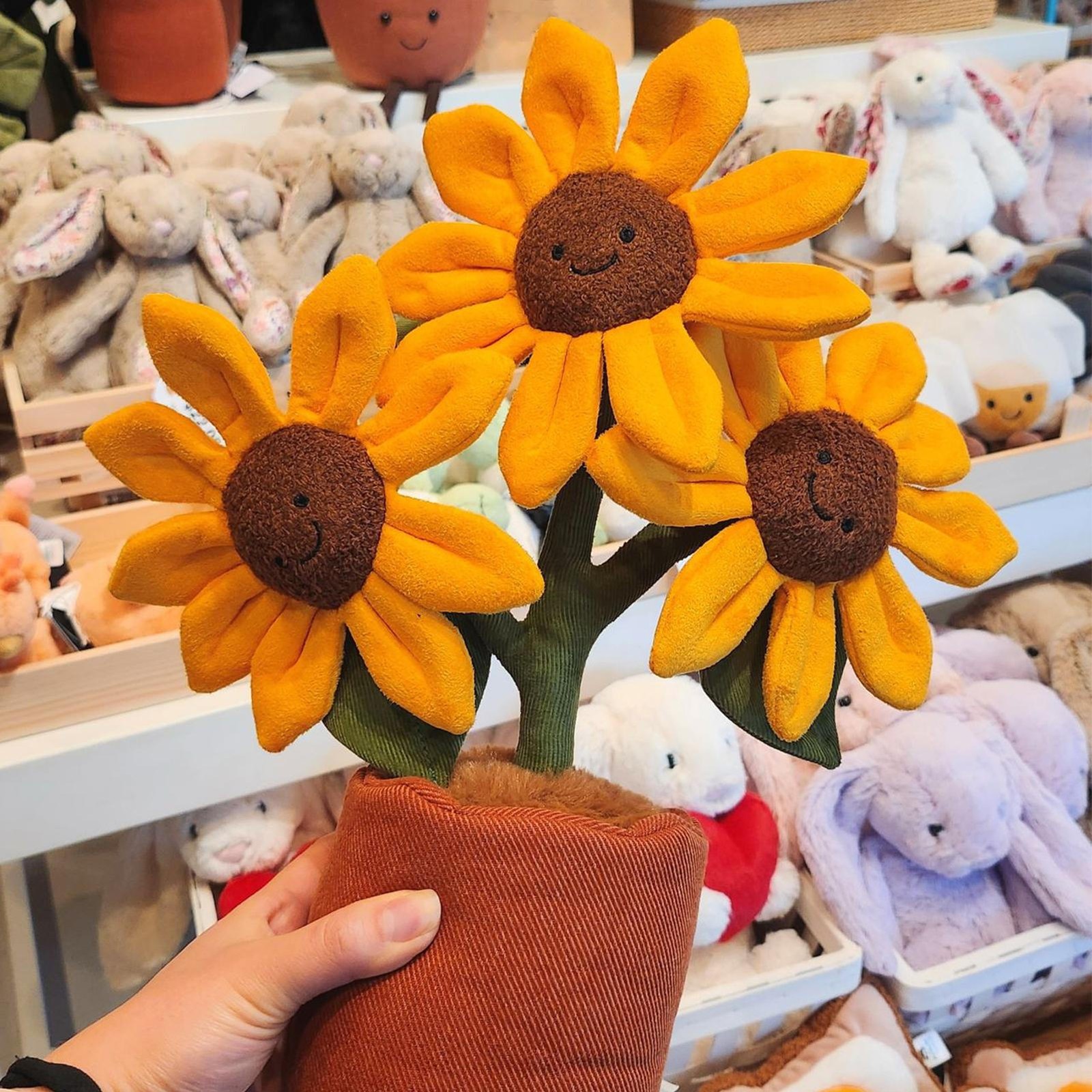 Jelly Cat Amuseables Sunflower Set - 3 Happy Plants In Pot Plush