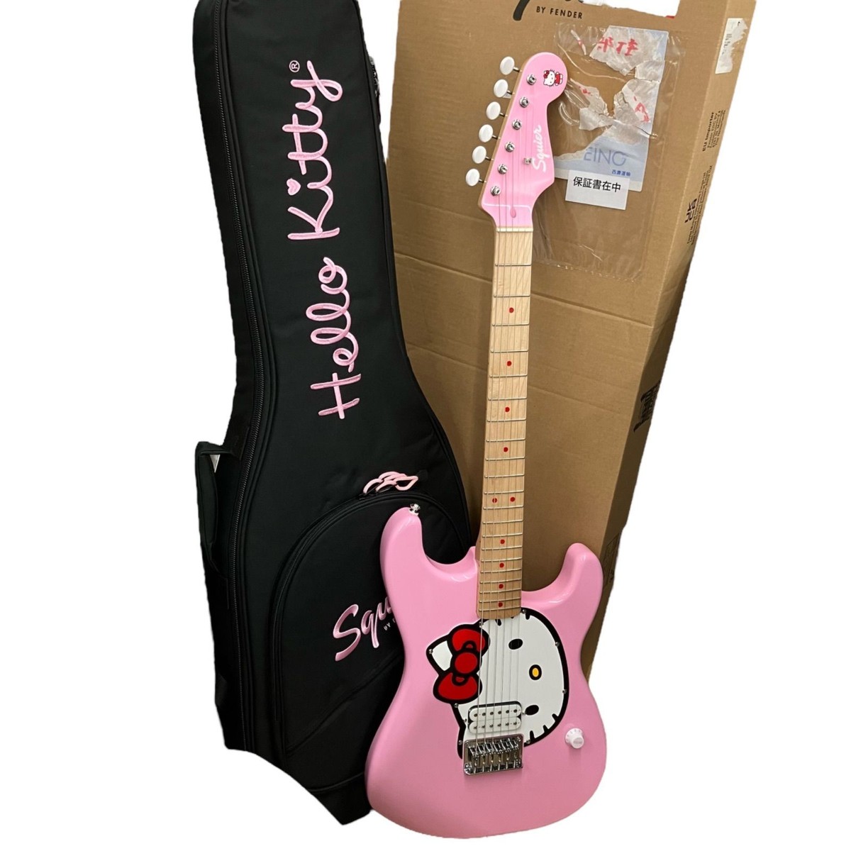 Hello Kitty 50th Anniversary Squire Fender Electric Guitar Pink
