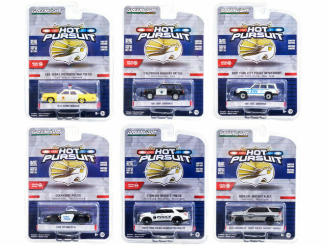 Greenlight 1:64 Hot Pursuit Set of 6 Police Cars Diecast Model